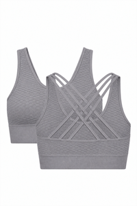 CoreFit Seamless Sports Bra - 2-Pack in Black / Atmosphere