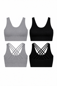 CoreFit Seamless Sports Bra - 2-Pack in Black / Atmosphere