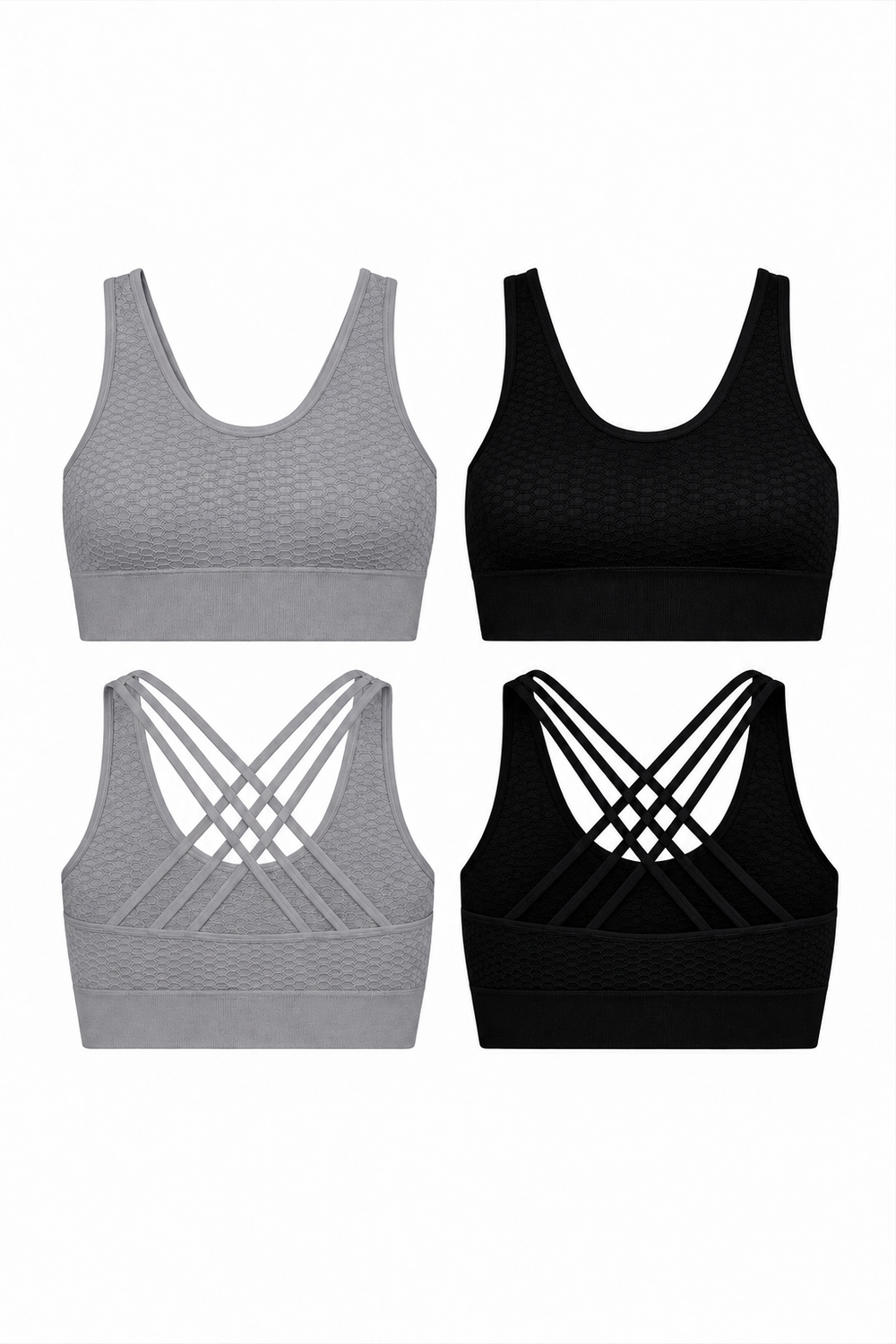 CoreFit Seamless Sports Bra - 2-Pack in Black / Atmosphere