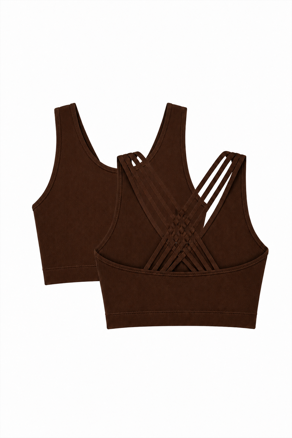 CoreFit Seamless Sports Bra - 2-Pack in Cappuccino / White