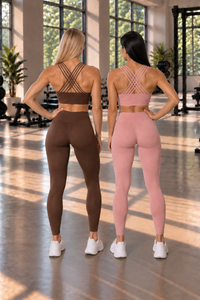 CoreFit Seamless Sports Bra - 2-Pack in Cappuccino / Atmosphere