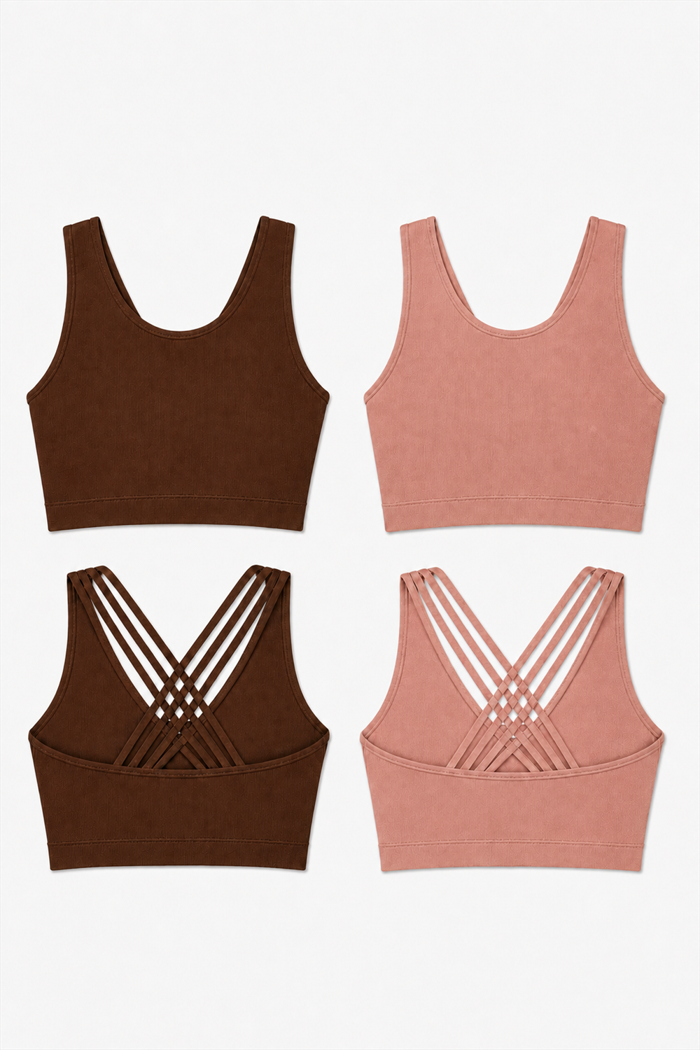 CoreFit Seamless Sports Bra - 2-Pack in Cappuccino / Atmosphere