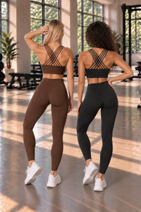 CoreFit Seamless Sports Bra - 2-Pack in Cappuccino / Black
