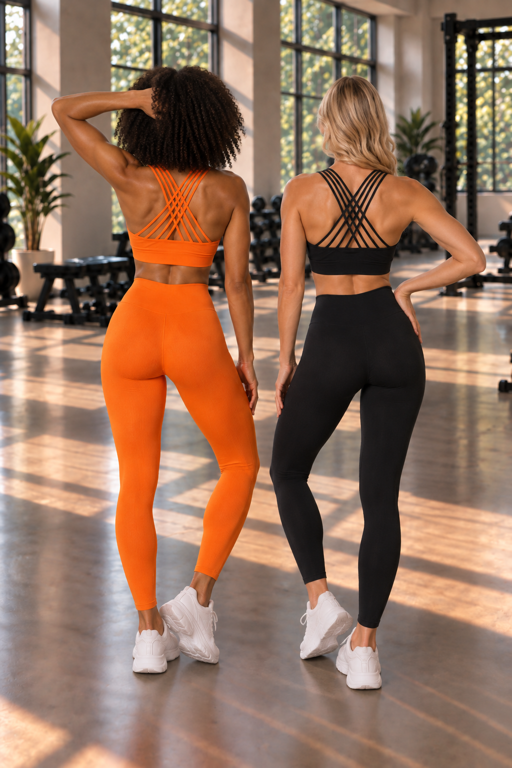 2-Pack CoreFit Racerback Sports Bra in Lava / Black