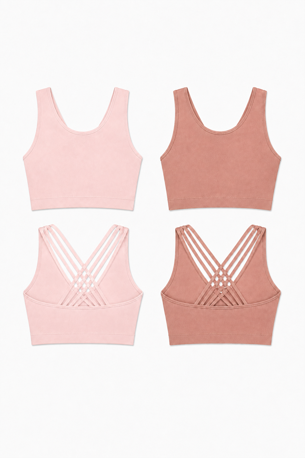 CoreFit Seamless Sports Bra - 2-Pack in Morganite / Black