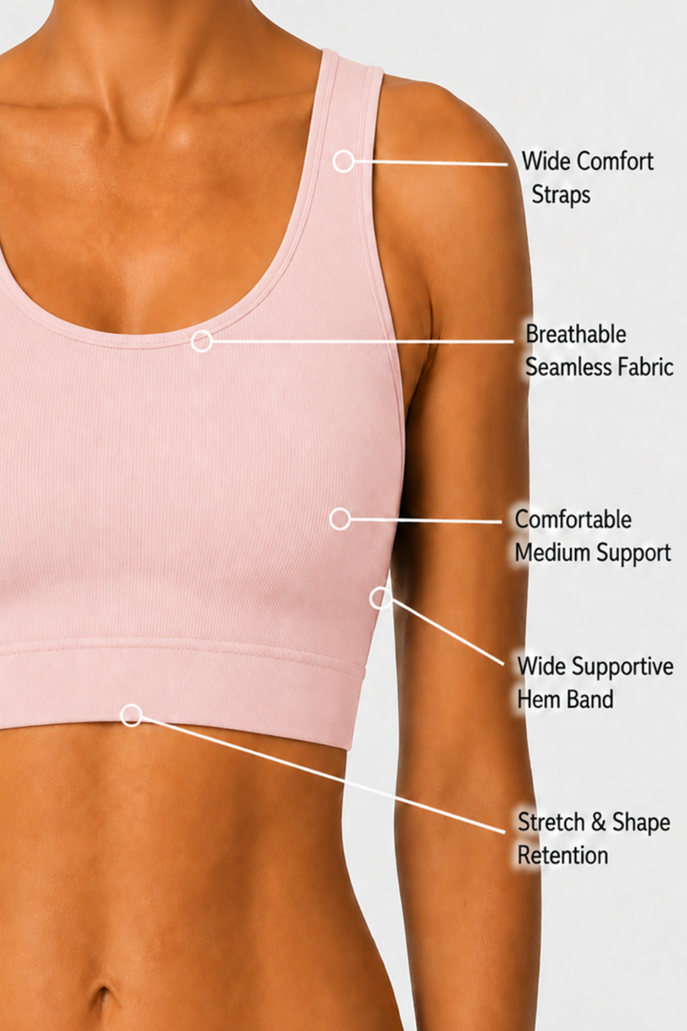 CoreFit Seamless Sports Bra - 2-Pack in Morganite / White