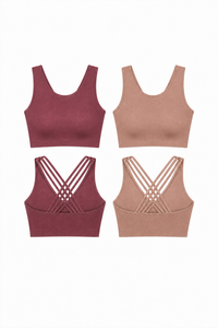 CoreFit Seamless Sports Bra - 2-Pack in Rose Brown / Atmosphere