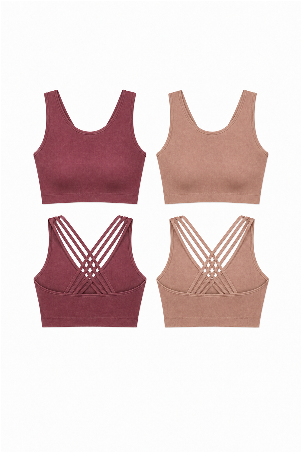 CoreFit Seamless Sports Bra - 2-Pack in Rose Brown / Atmosphere