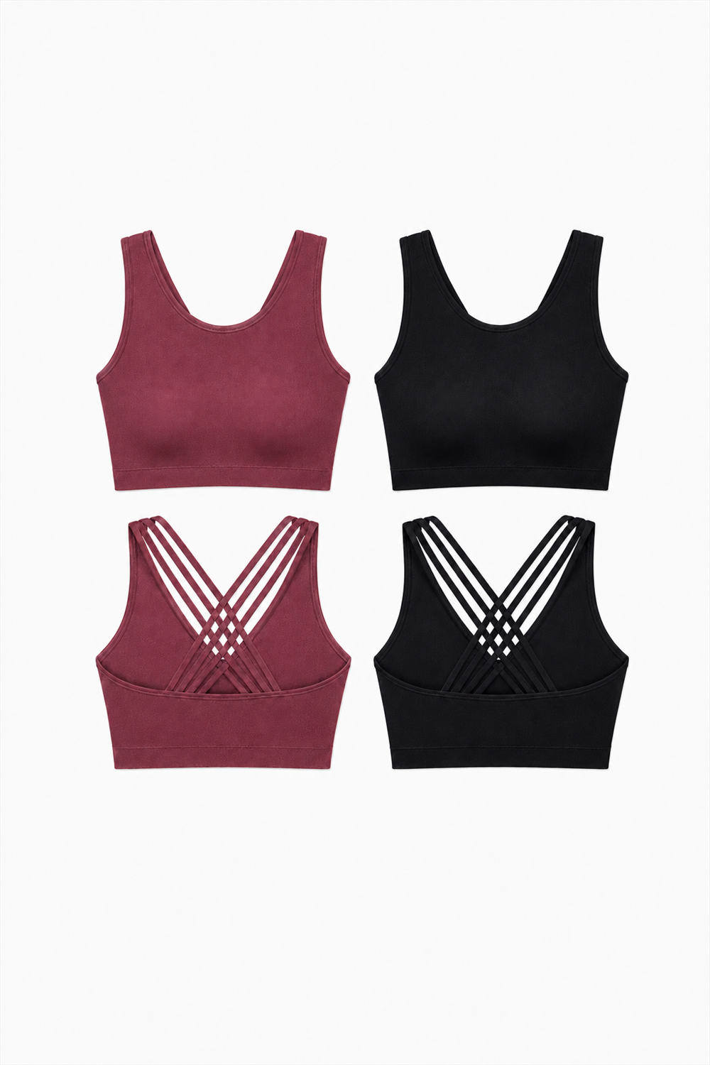 2-Pack CoreFit Racerback Sports Bra Apparel & Accessories > Activewear > Sports Bras > Multi-Packs by Profit Outfits