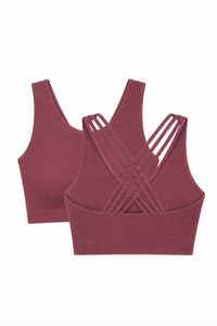 CoreFit Seamless Sports Bra - 2-Pack in Rose Brown / Black