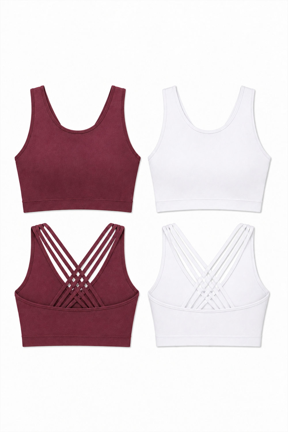 CoreFit Seamless Sports Bra - 2-Pack in Rose Brown / White