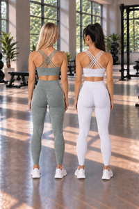CoreFit Seamless Sports Bra - 2-Pack in Sage / White