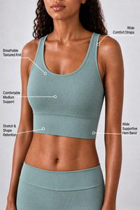 CoreFit Seamless Sports Bra - 2-Pack in Sage / White