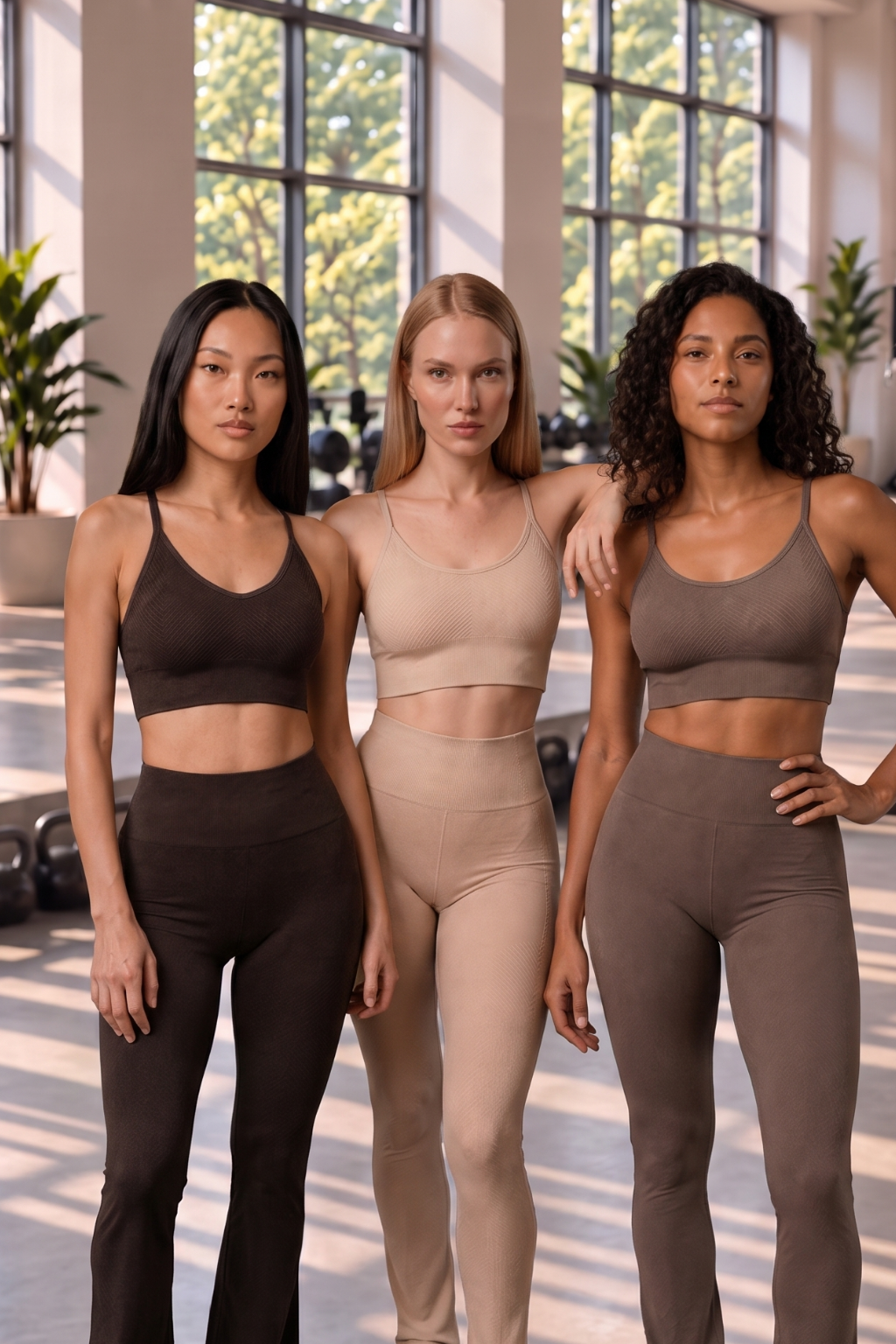 3-Pack CoreFit Racerback Sports Bra in Choc Torte / Driftwood / Atmosphere