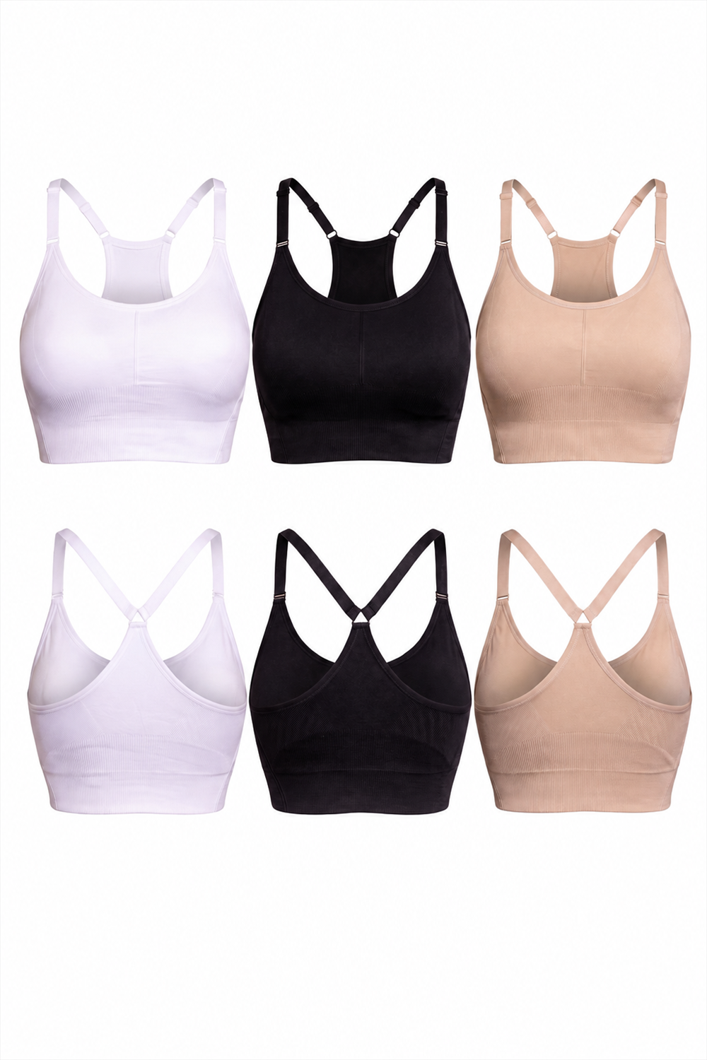 3-Pack CoreFit Racerback Sports Bra Apparel & Accessories > Activewear > Sports Bras > Multi-Packs by Profit Outfits