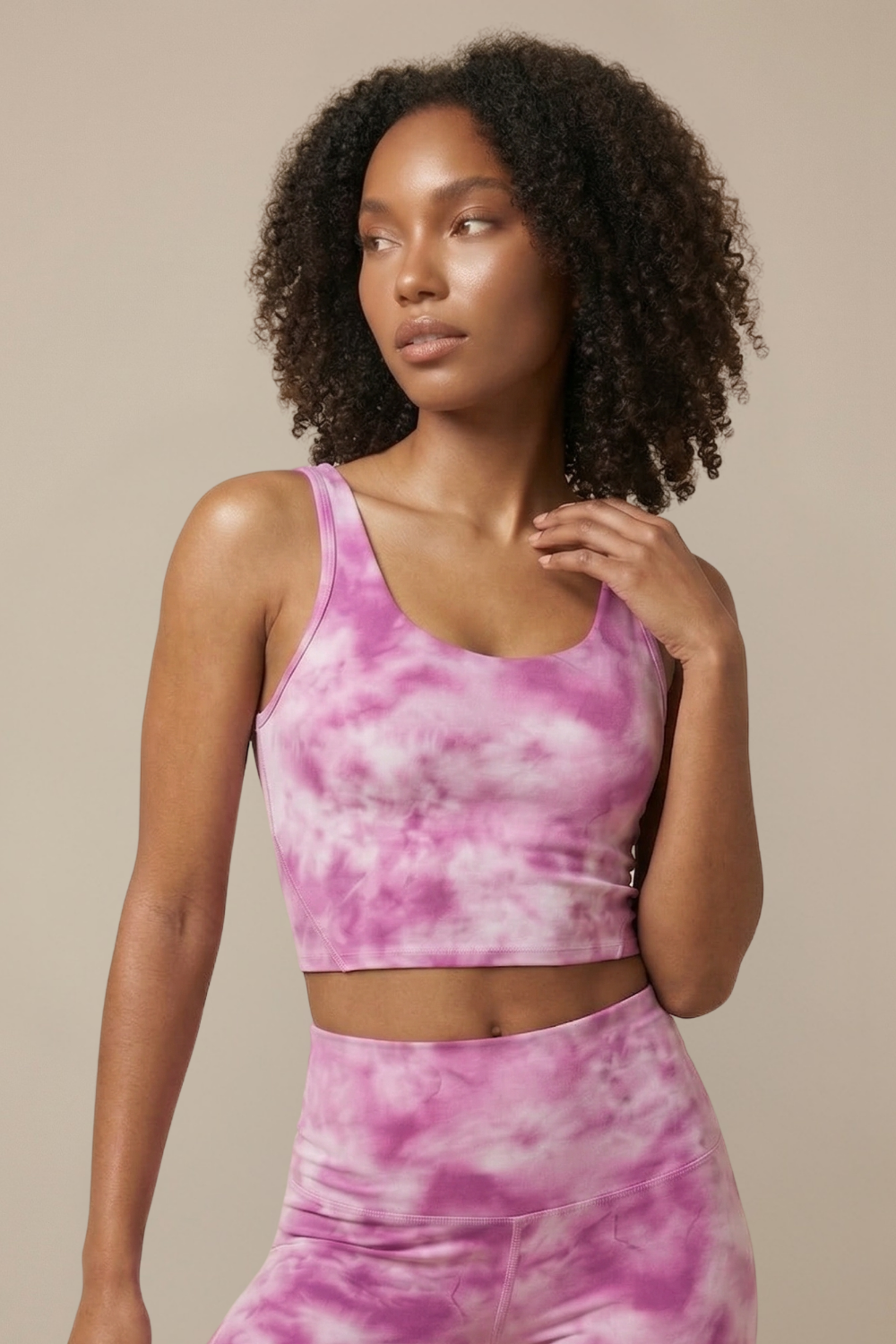 Tie-Dye Printed Yoga Sports Bra