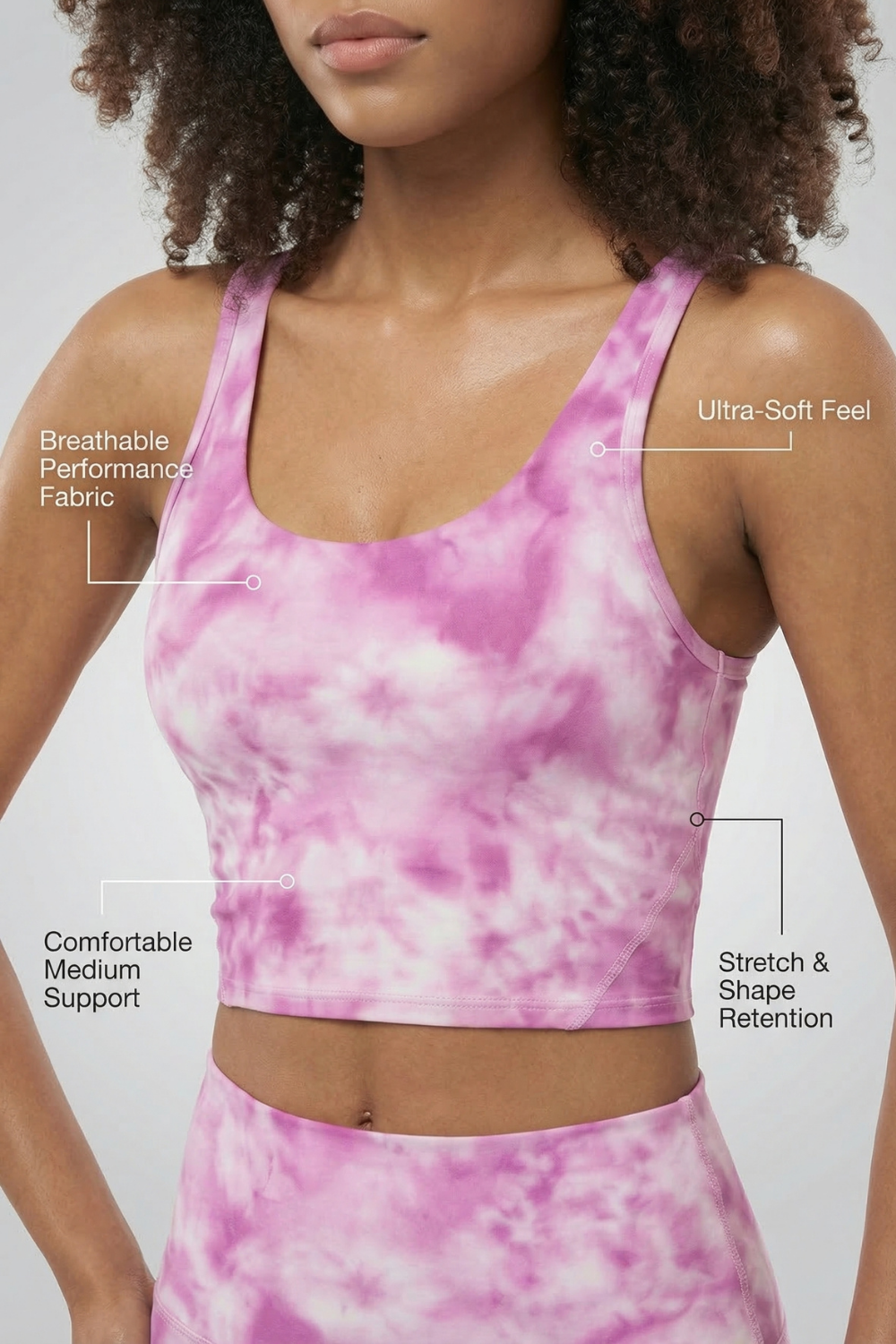 Tie-Dye Printed Yoga Sports Bra