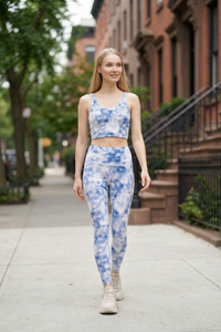 Tie-Dye Printed Yoga Sports Bra