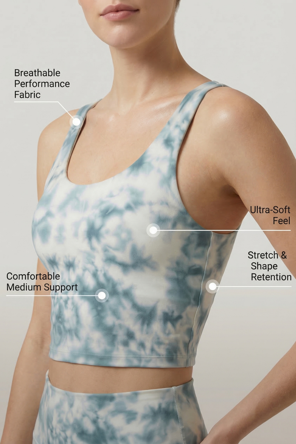 Tie-Dye Printed Yoga Sports Bra