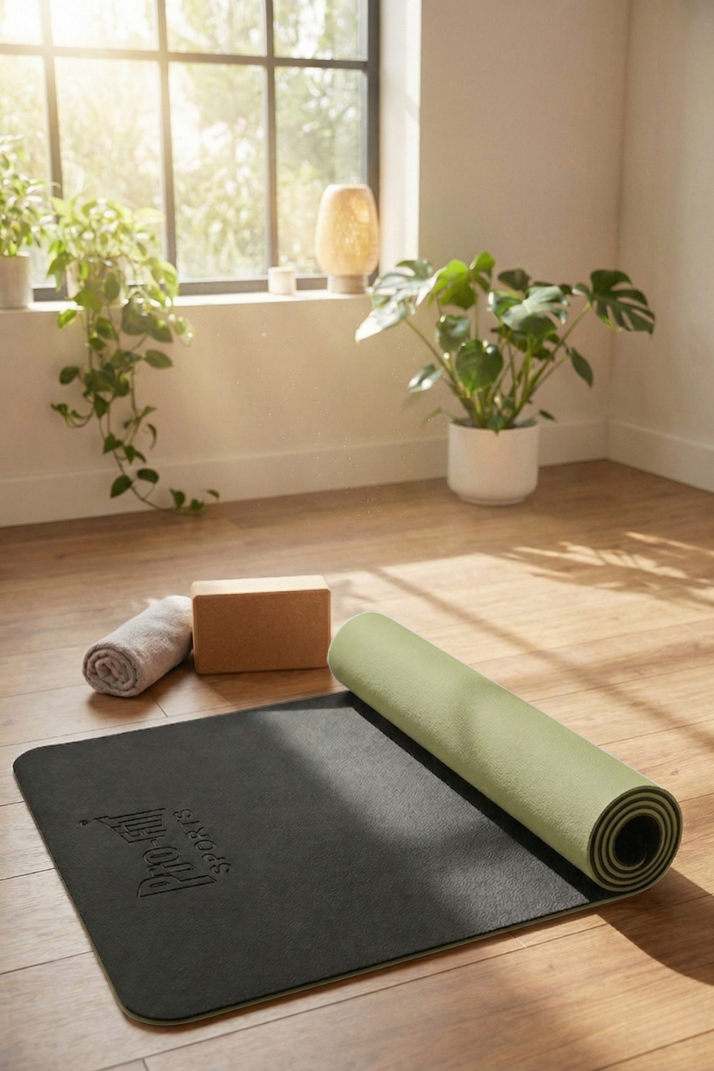 Reversible Studio Yoga Mat - Black/Green