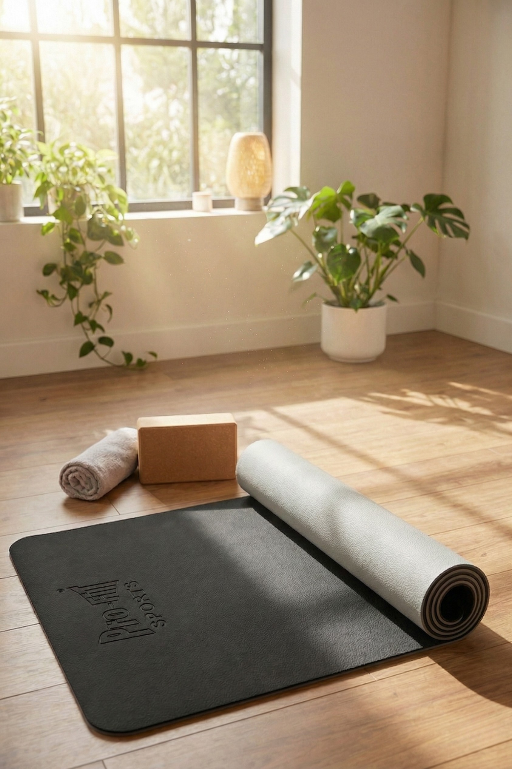 Reversible Studio Yoga Mat - Black/LT Gray