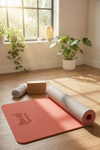 Reversible Studio Yoga Mat - Coral Pink/LT Gray