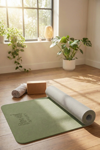 Reversible Studio Yoga Mat - Green/LT Gray