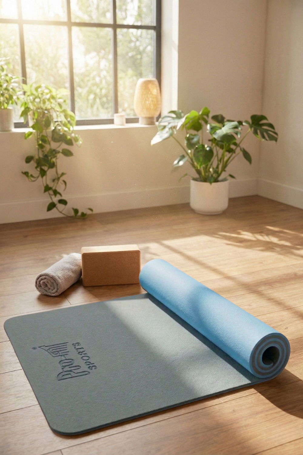 Reversible Studio Yoga Mat - Lichen Blue/Clear Sky