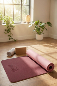 Reversible Studio Yoga Mat - Red Plum/Pink