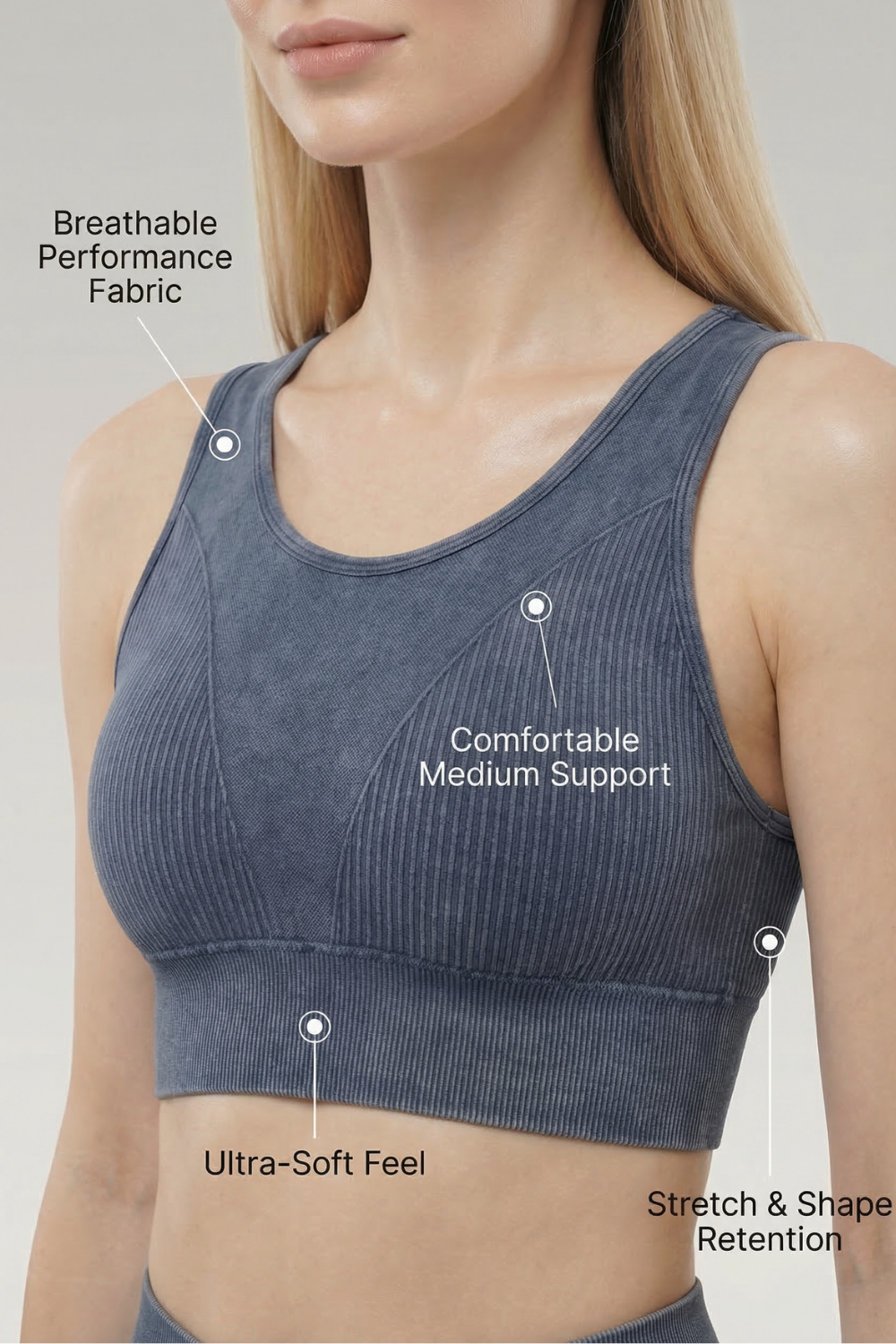 Seamless Melange Sports Bra