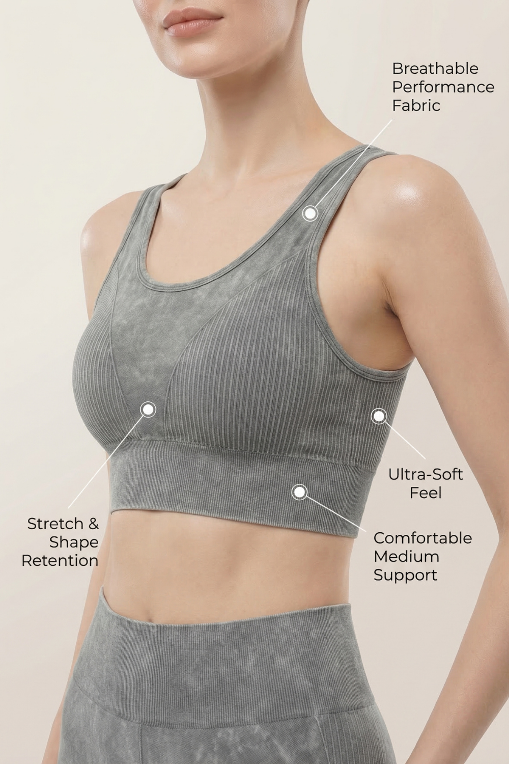 Seamless Melange Sports Bra
