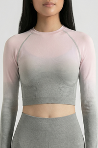 SoftTouch Ombre Long Sleeve Crop Top
