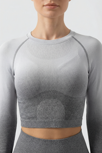SoftTouch Ombre Long Sleeve Crop Top