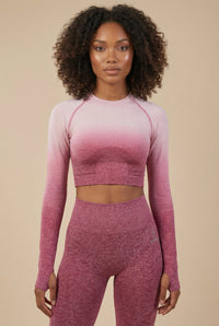 SoftTouch Ombre Long Sleeve Crop Top