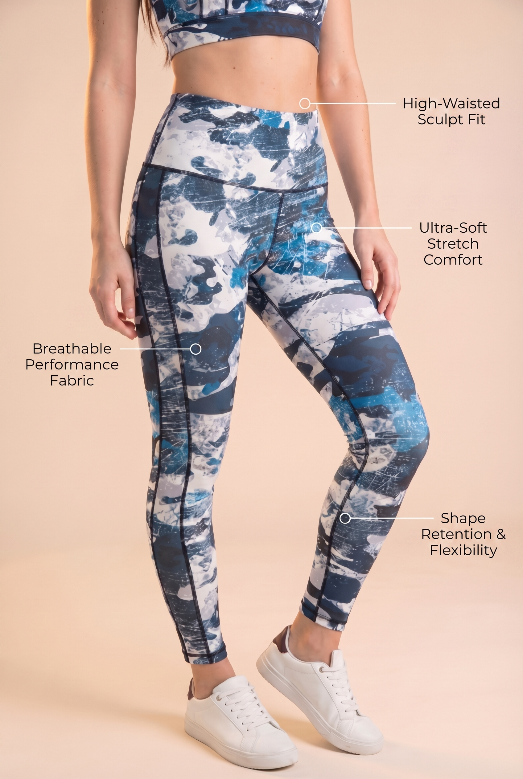 StudioPrint Blue Camo High-Waist Legging