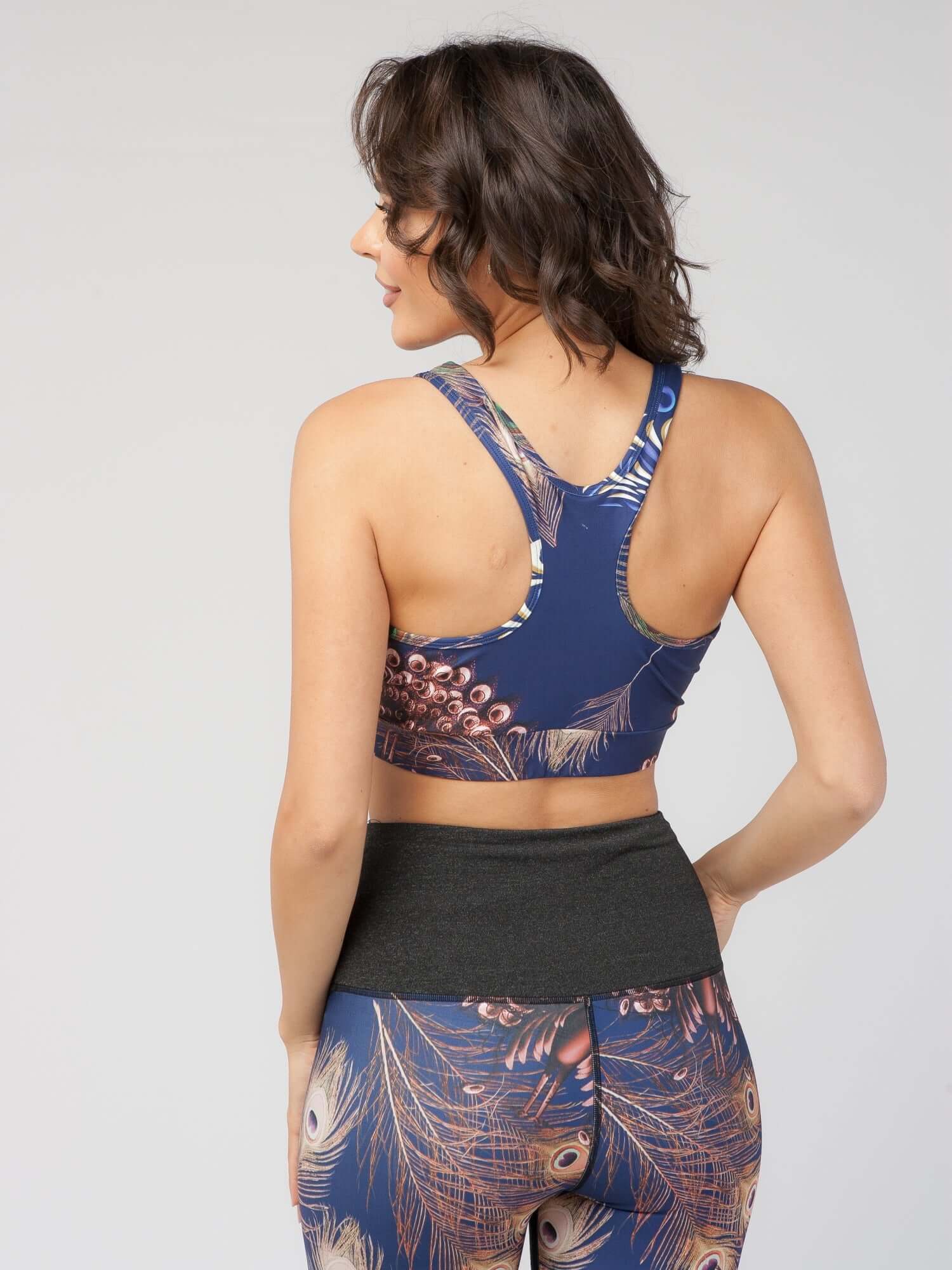 StudioPrint Peacock Feather Sports Bra