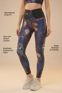 StudioPrint Peacock Feather Sports Legging
