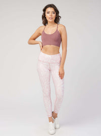 StudioPrint Pink Leaf Pocket High-Waist Legging