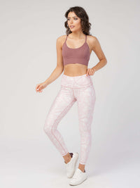 StudioPrint Pink Leaf Pocket High-Waist Legging