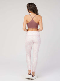 StudioPrint Pink Leaf Pocket High-Waist Legging