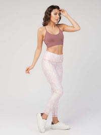 StudioPrint Pink Leaf Pocket High-Waist Legging