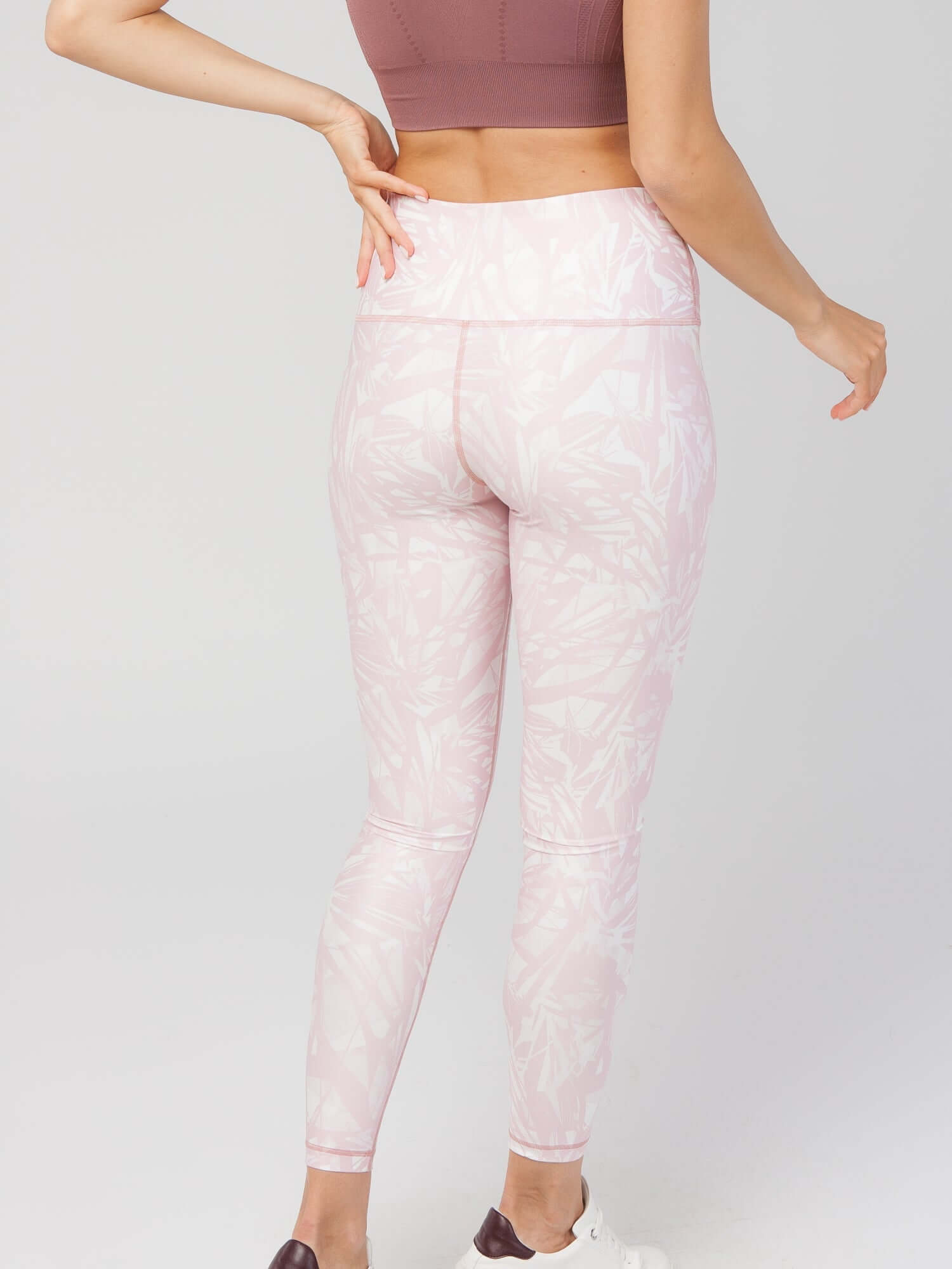 StudioPrint Pink Leaf Pocket High-Waist Legging