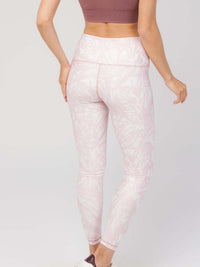 StudioPrint Pink Leaf Pocket High-Waist Legging