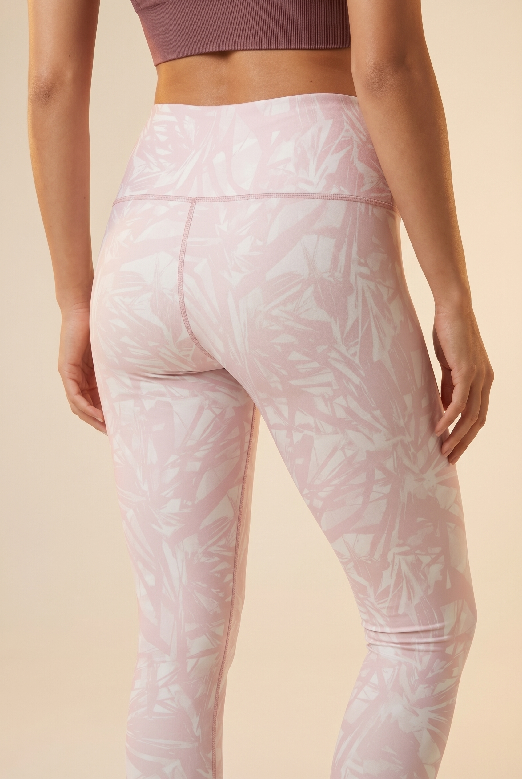 StudioPrint Pink Leaf Pocket High-Waist Legging
