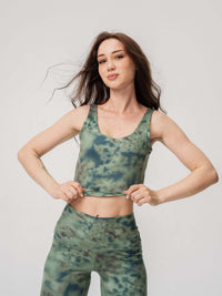 Tie-Dye Printed Yoga Sports Bra