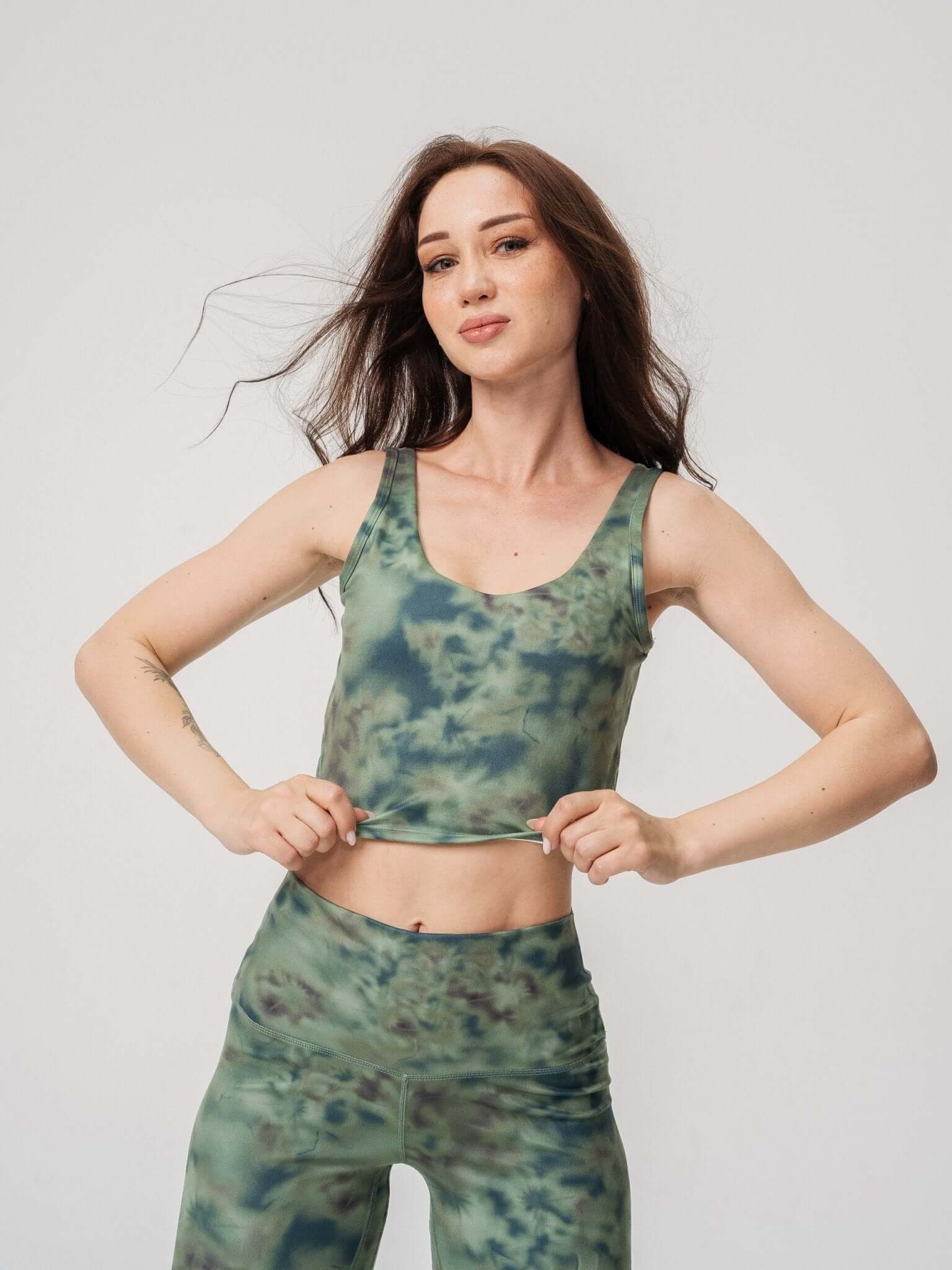 Tie-Dye Printed Yoga Sports Bra