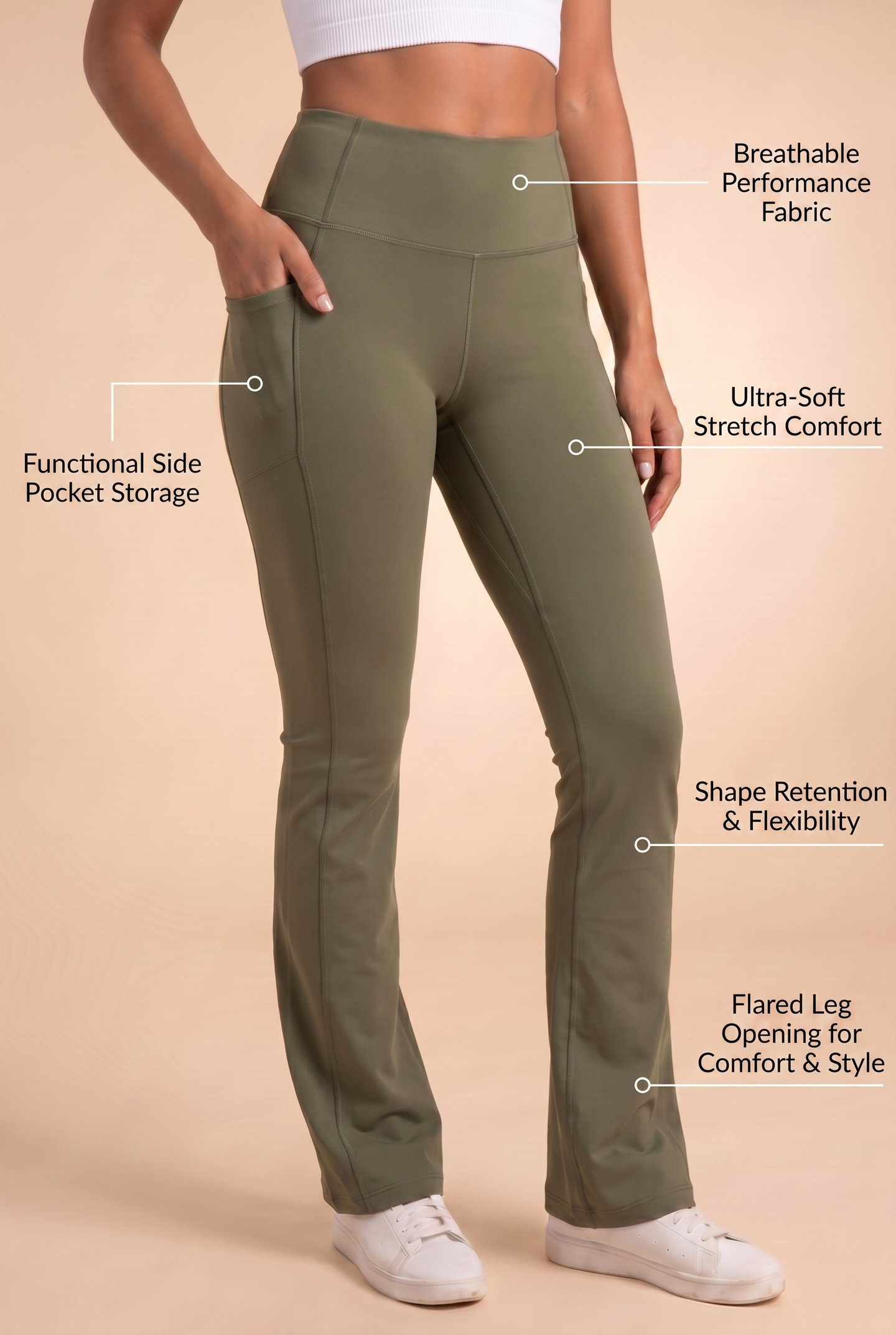 SoftTouch Pocket High-Waist Flare Legging