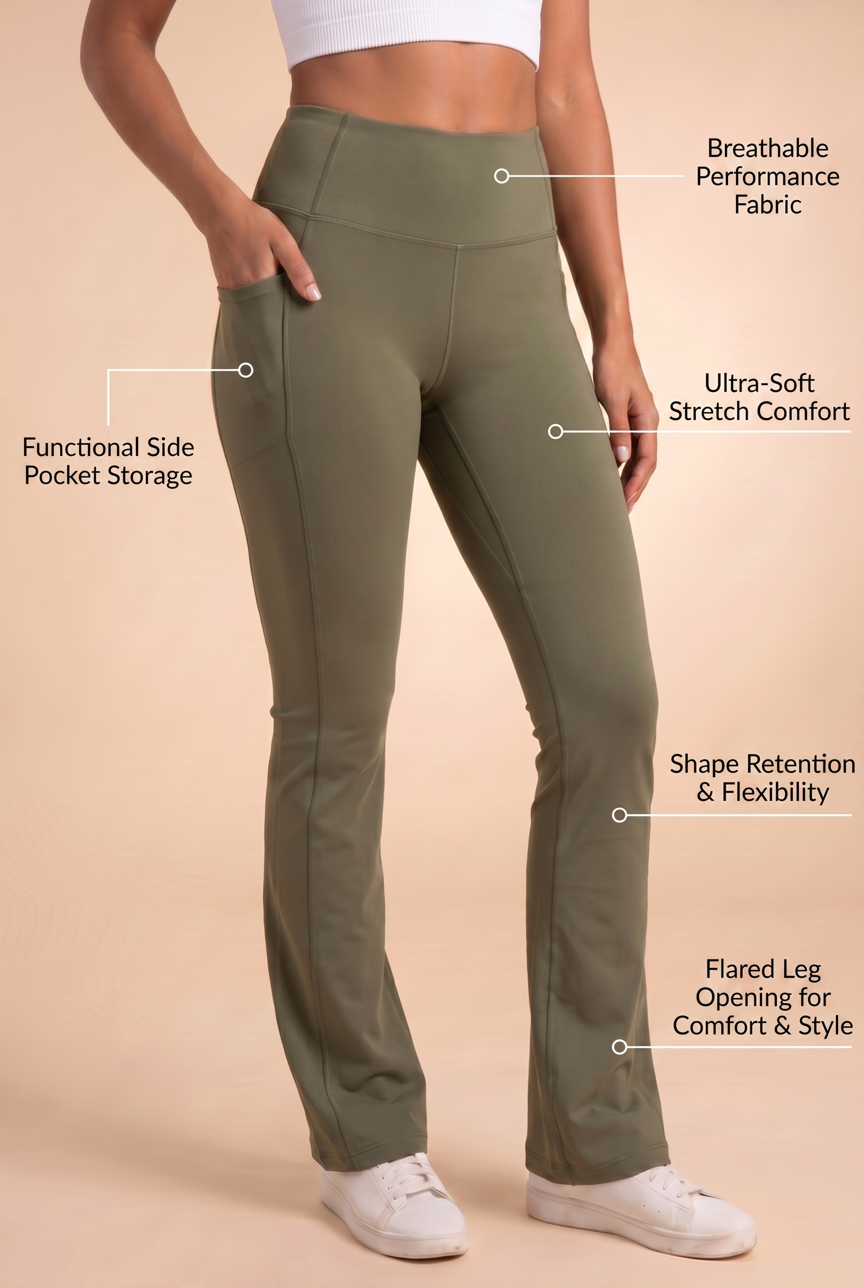 SoftTouch Pocket High-Waist Flare Legging