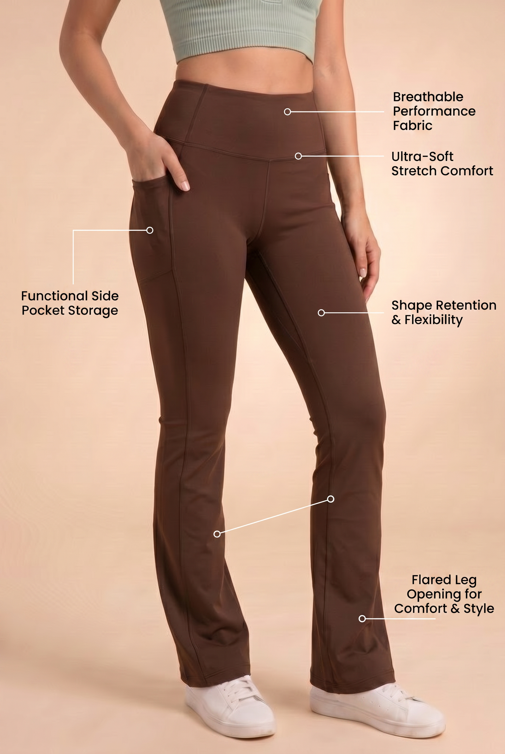 SoftTouch Pocket High-Waist Flare Legging