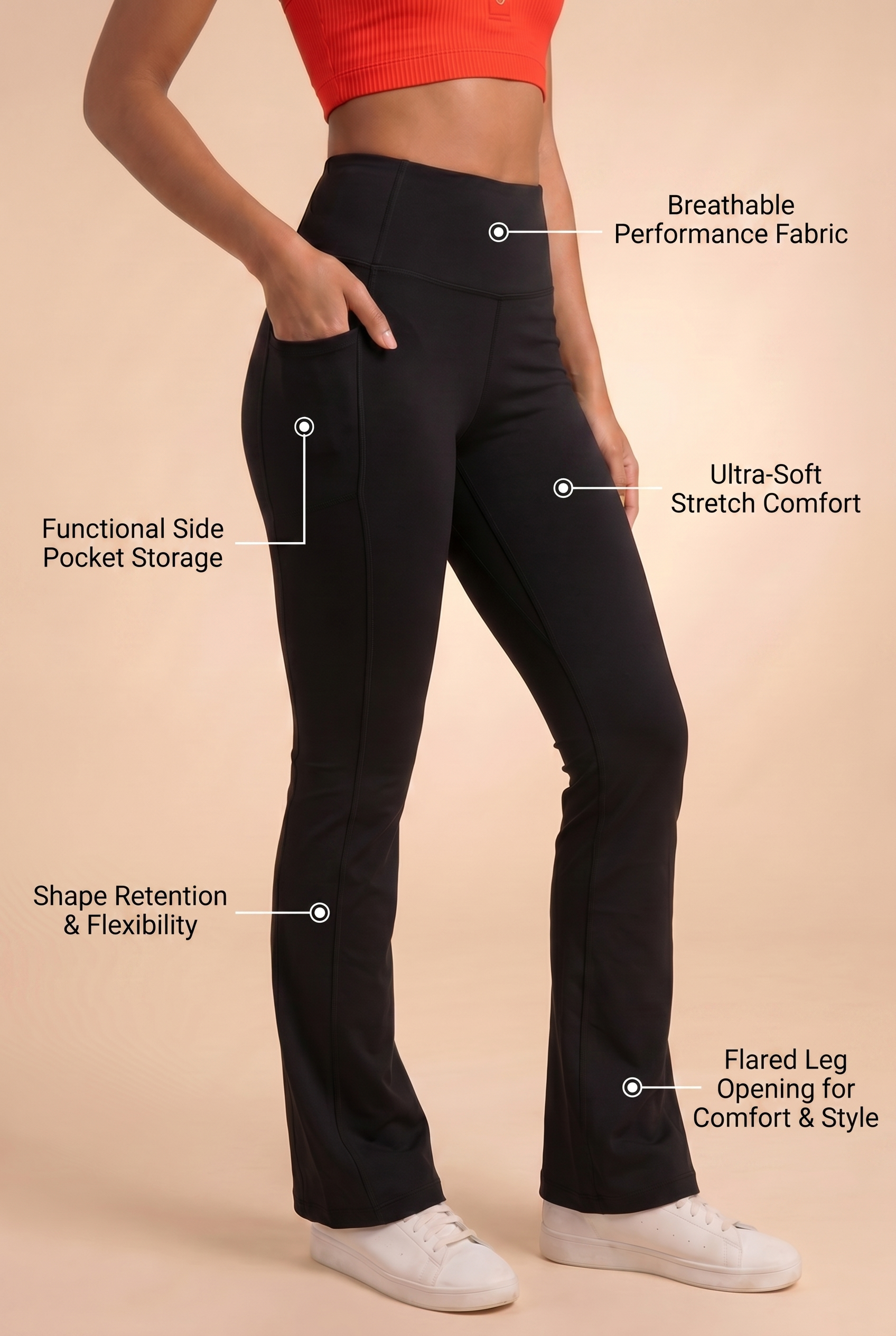 SoftTouch Pocket High-Waist Flare Legging